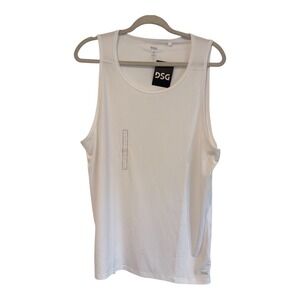 DSG‎ Mens Run Tank Top Pure White Reflective Moisture Wicking Large CKP8431CN